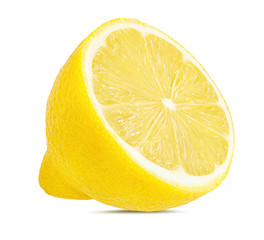 Fresh lemon isolated on white background with clipping path