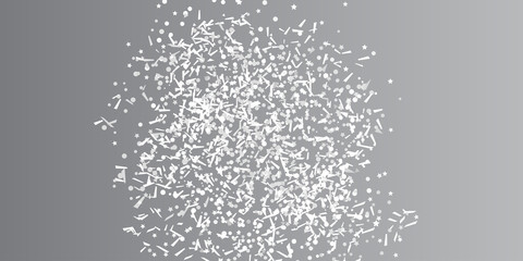 Confetti on isolated background. Geometric texture with glitters. Image for banners, posters and flyers. Greeting cards. Black and white illustration