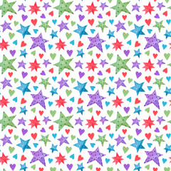 Watercolor Christmas seamless pattern