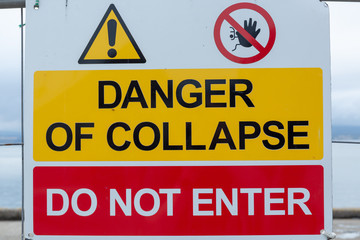 Danger of collapse sign