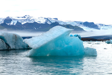 big ice blue floating