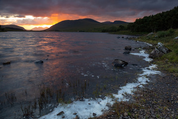 Sunset at Loch Droma in the Scottish Highlands