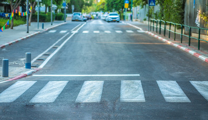 Crosswalk on the road background.