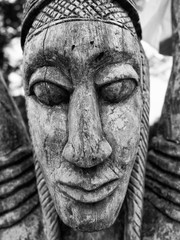 Fototapeta na wymiar A traditional wooden African tribal statues.