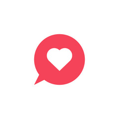 Vector heart icon. Heart shape. Bubble icon. Love symbol. Heart button. Element for design logo mobile app interface card or website