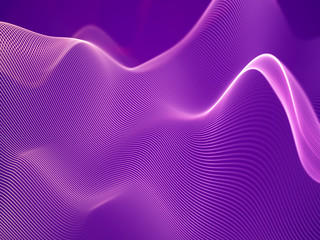 3D visualization of sound waves. Big data or information concept: Pink chart. Data abstract: futuristic digital landscape. Visual sound waves or audio equalizer. EPS 10 vector illustration.