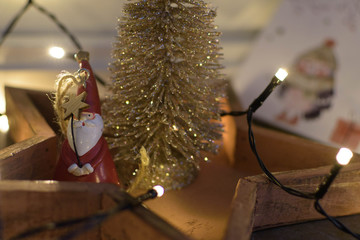 Christmas decoration and fairy lights