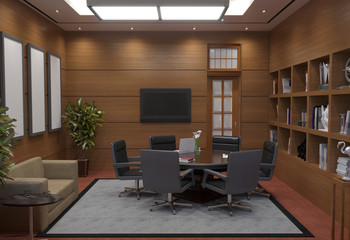 conference room, meeting room, interior visualization, 3D illustration
