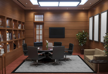 conference room, meeting room, interior visualization, 3D illustration
