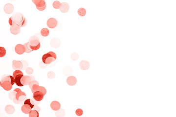Living coral confetti on white