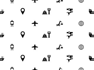 Naklejka premium Logistic icons seamless pattern