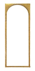 Golden frame for paintings, mirrors or photo isolated on white background