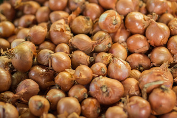 Pile of onions background.