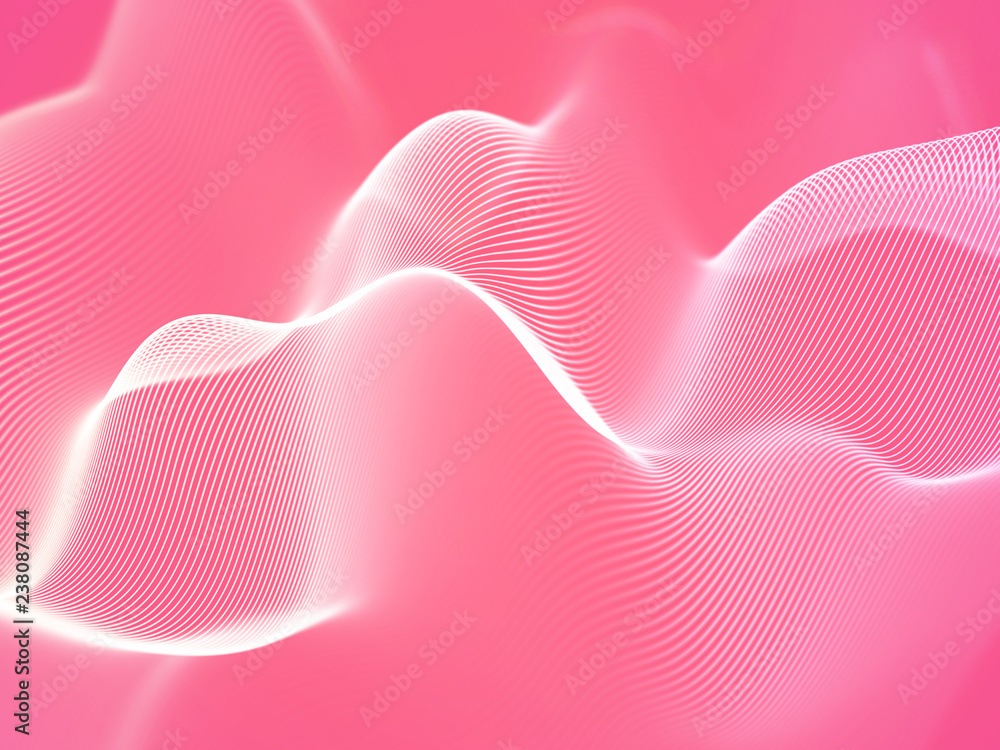 Aufkleber 3d visualization of sound waves. big data or information concept: white chart. data abstract: futuri