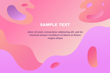 Pastel gradient background Vector illustration Composition with dynamic shapes, oval elements and sample text in warm gradient colours Design template for posters and banners in cartoon style