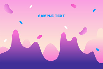 Vibrant gradient background Vector illustration Abstract colourful mountains tops and round dynamic shapes on a light gradient background Template for posters and banners with copy space