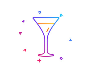Martini glass line icon. Wine glass sign. Gradient line button. Martini glass icon design. Colorful geometric shapes. Vector