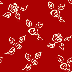 Vector seamless patern graphic roses on a background.