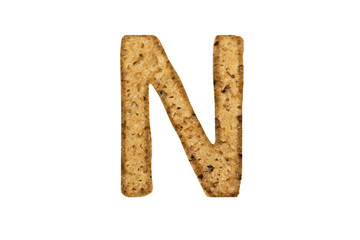 Letter" N" of bread