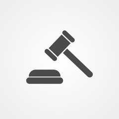 Law hammer vector icon sign symbol