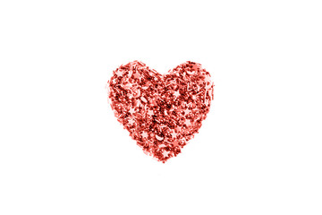 Heart shaped confetti toned Living Coral color of the 2019 year.