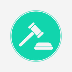 Law hammer vector icon sign symbol