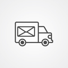Mail truck vector icon sign symbol
