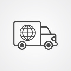 Global shipping vector icon sign symbol