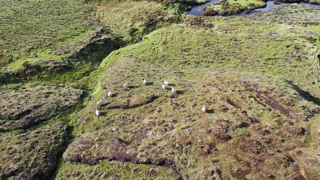 Flying over the River Rha between Staffin and Uig on the Isle of Skye , Scotland