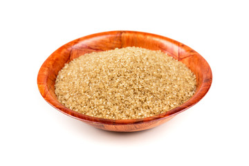 Cups of coarse crystalized demerara sugar