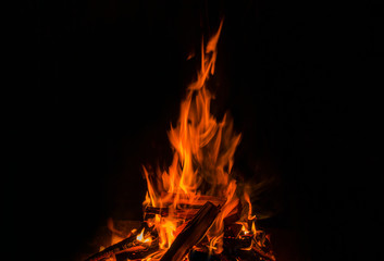 Red flame with coals