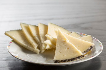 Cured cheese dish, Manchego type, Spain