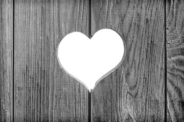  heart on a background of wooden boards