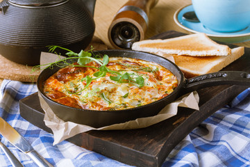 Ham and egg omelette, bio eggs, fresh herbs