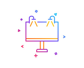 Road Ads banner line icon. Advertisement symbol. Business offer sign. Gradient line button. Road banner icon design. Colorful geometric shapes. Vector