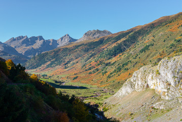 Hecho valley in Pyrenees mountains, Huesca, Spain