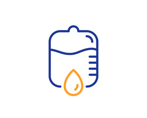 Medicine drop counter line icon. Medical equipment sign. Colorful outline concept. Blue and orange thin line color Drop counter icon. Vector