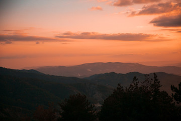 Beautiful sunset in the mountains