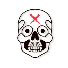skull logo on white background vector illustration