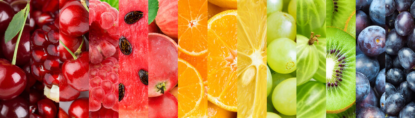 Background of mixed of color fruits