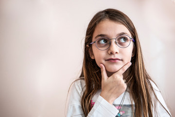 Portrait of a cute curious girl
