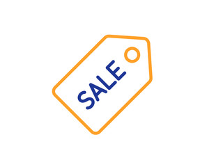 Shopping tag line icon. Sale Special offer sign. Coupon symbol. Colorful outline concept. Blue and orange thin line color icon. Sale ticket Vector