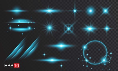 Blue lens flare collections