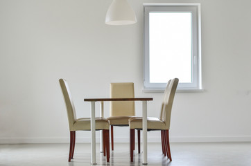 Dining table and chairs in the kitchen