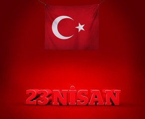 Türk Bayrağı ve 23 Nisan (3D)