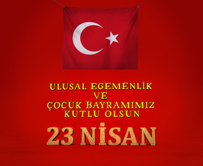 Türk Bayrağı ve 23 Nisan (3D)