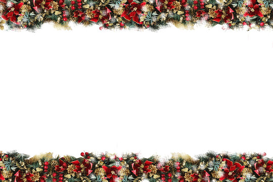 A Very Merry Berry Christmas Border for Website Stationary or Cards