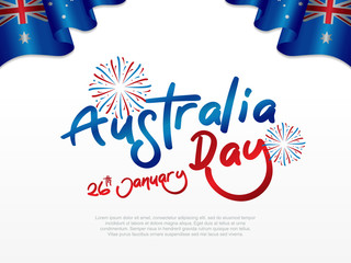 illustration Happy Australia Day Celebration poster or banner Background set