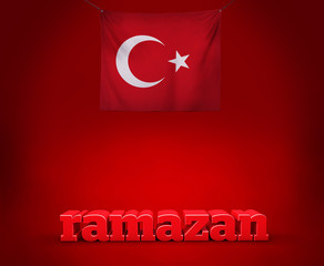 Türk Bayrağı ve Ramazan (3D)