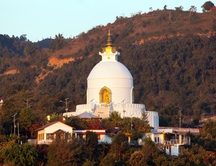 World peace stupa near Pokhara, Nepal